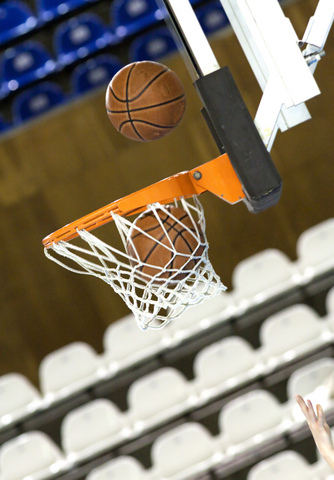 Basketball and Basketball Hoop